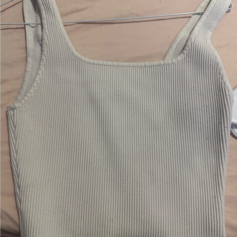 Babaton Ribbed Ivory Tank Top